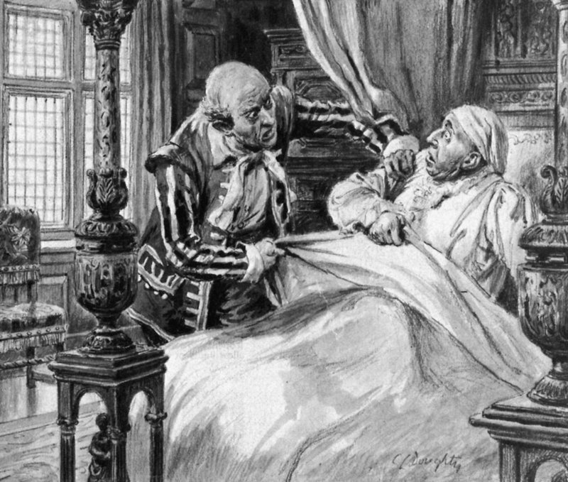 O Presidente da Câmara de Londres, irritado por ter sido acordado pelo que viria a ser o Grande Incêndio de Londres (litografia) de C.L. Doughty