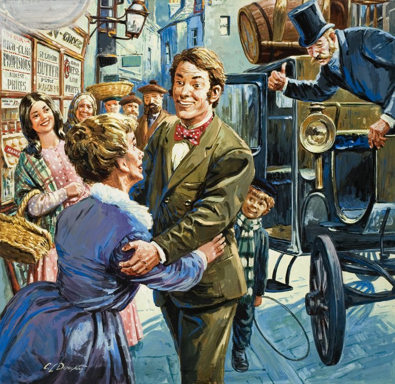 Thomas Lipton, fundador do negócio das mercearias (guache sobre papel) de C.L. Doughty