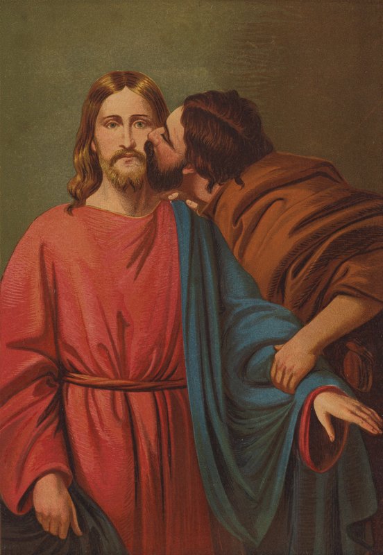 Judas traindo com um beijo (litografia a cores) de C.M. Gonne