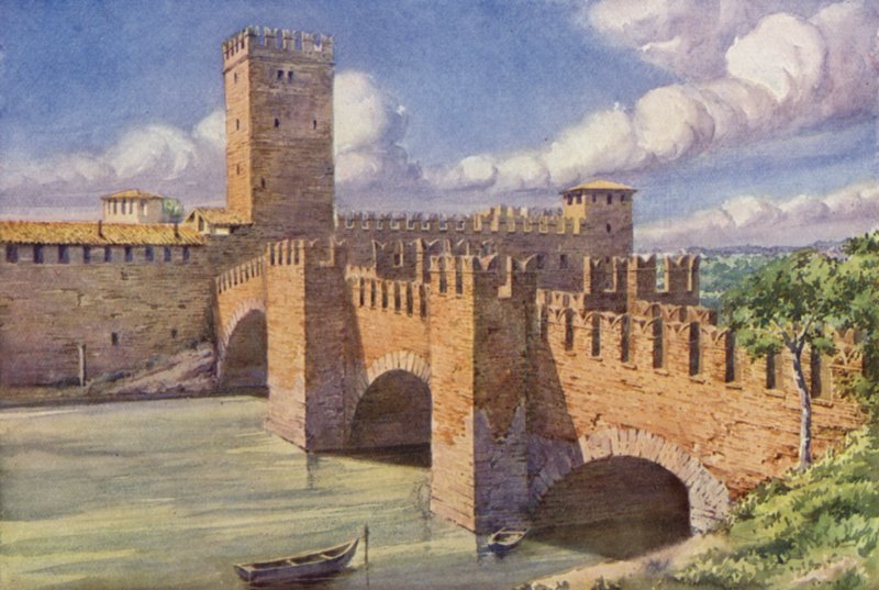 Castelo Vecchio, Verona (cor litho) de C.T.G. Formili