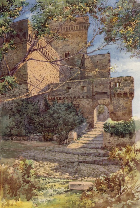 O Castelo de Sermoneta (lito a cores) de C.T.G. Formili