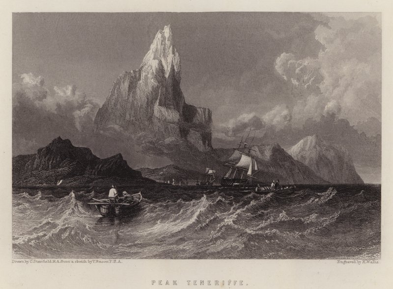 Pico Teneriffe (cor litho) de C. (after) Stanfield