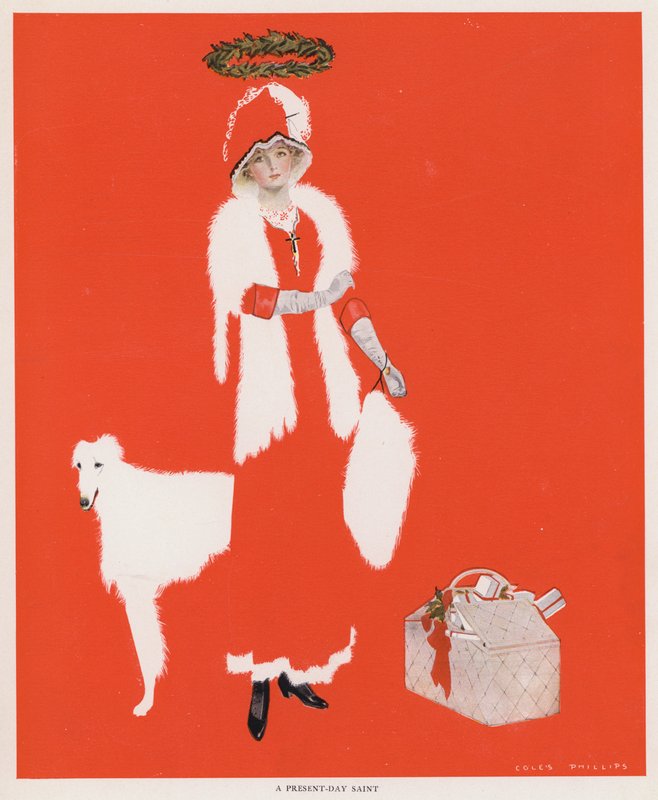 Coles Phillips Girl, A Present-Day Saint (cor litho) de C. Coles Phillips
