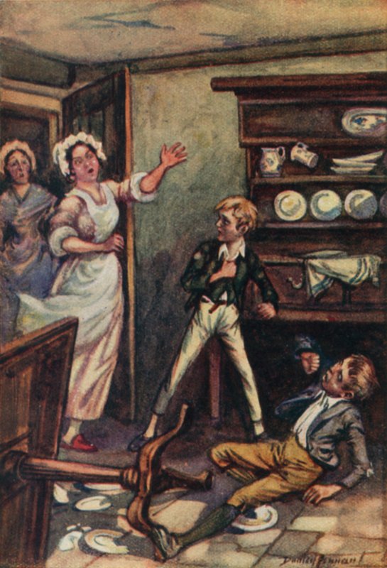 Ilustração para Oliver Twist de Charles Dickens (cor litho) de C. Dudley (after) Tennant