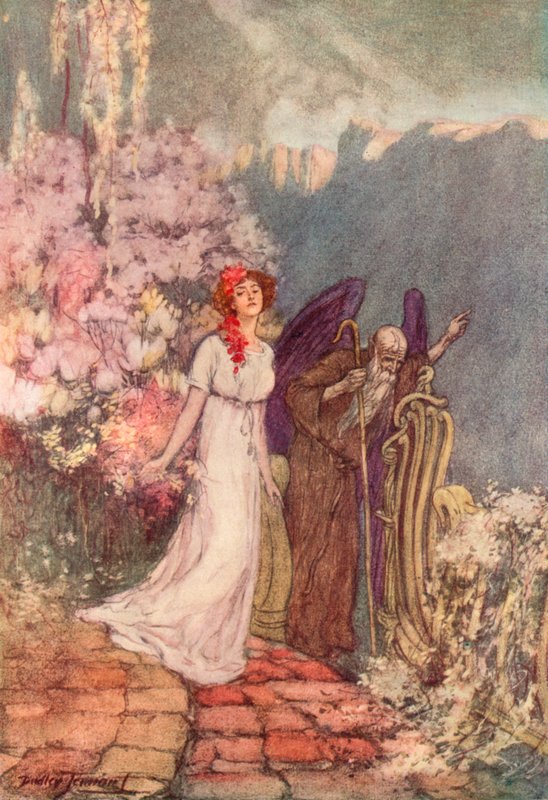 O Jardim Perdido (cor litho) de C. Dudley (after) Tennant