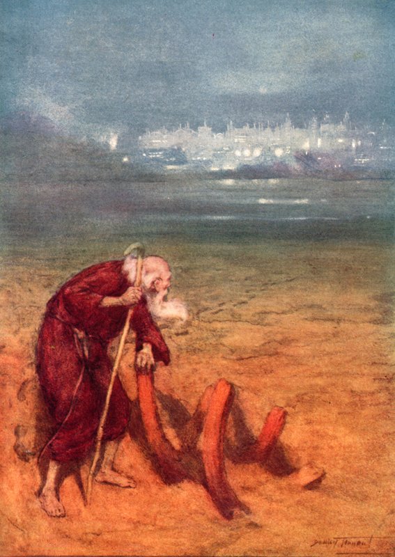 A Terra Perdida (cor litho) de C. Dudley (after) Tennant