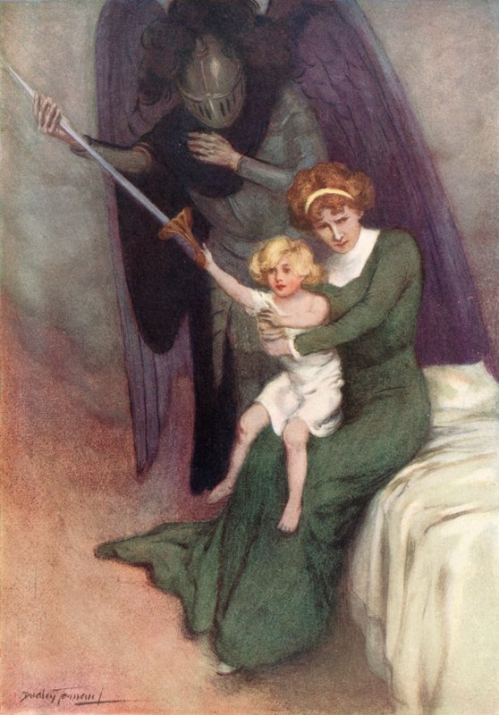 Mulher e Guerra (cor litho) de C. Dudley (after) Tennant