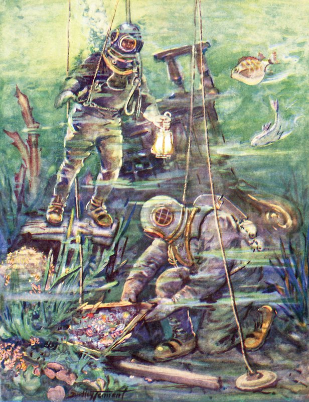 No mundo maravilhoso do sub-mundo (cor litho) de C. Dudley Tennant