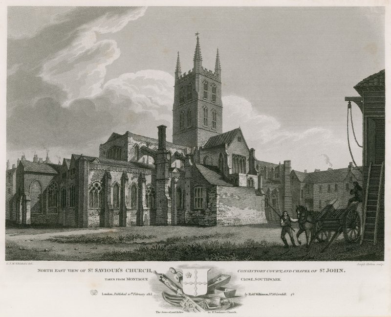 Vista nordeste da Igreja de São Salvador, Corte Consistorial e Capela de São João de C. John Mayle Whichelo