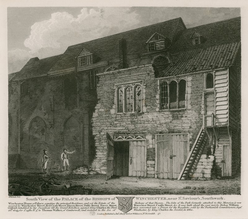 Vista sul do Palácio dos Bispos de Winchester, perto de St Saviour, Southwark de C. John Mayle Whichelo