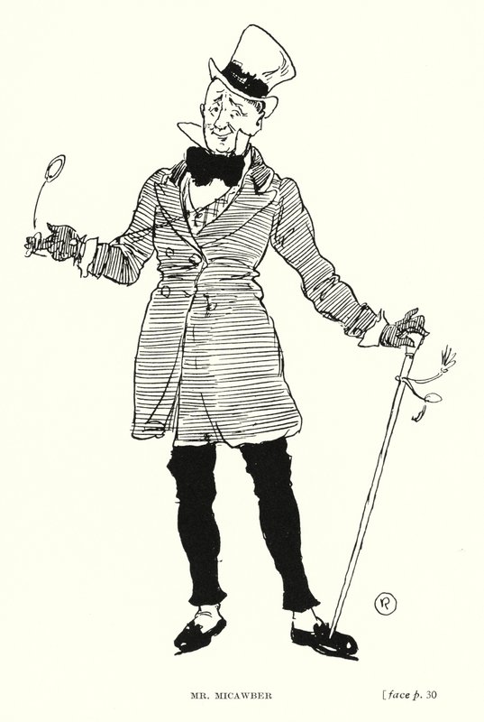 Carácter de Dickens: Sr. Micawber (litho) de Captain Edward Henry Handley Read