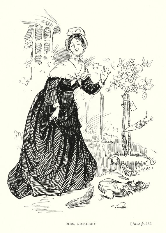 Carácter de Dickens: Sra. Nickleby (litho) de Captain Edward Henry Handley Read