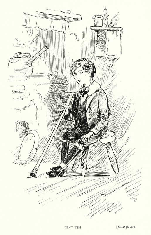 Carácter de Dickens: Tiny Tim (litho) de Captain Edward Henry Handley Read