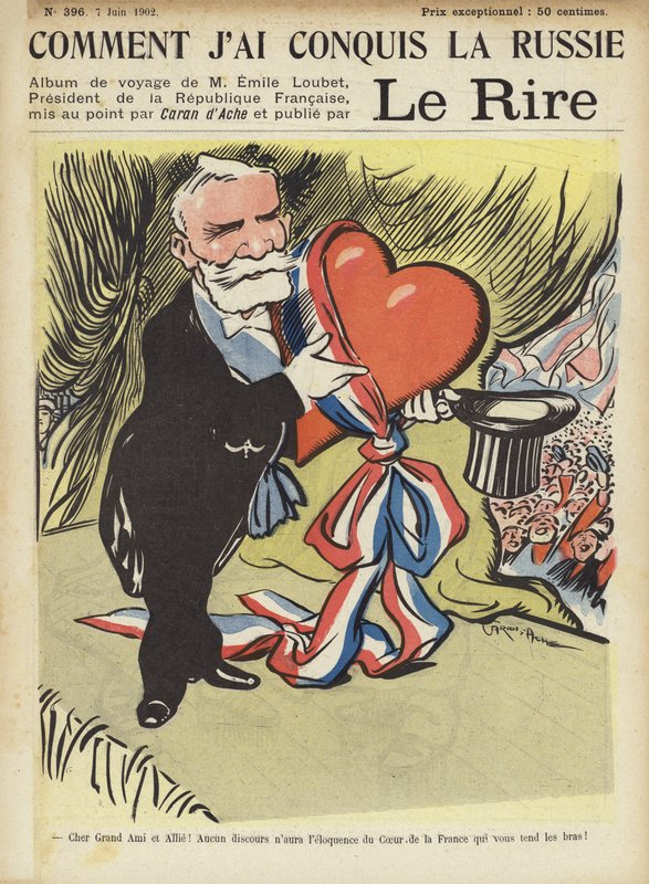 Presidente Loubets visita à Rússia, ilustração para Le Rire de Caran d Ache