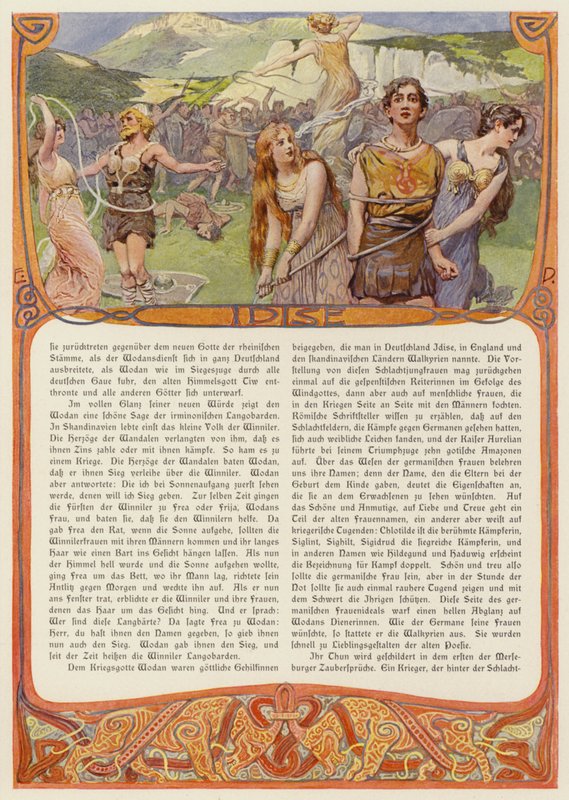 Idis, deusa germânica (cor litho) de Carl Emil Doepler