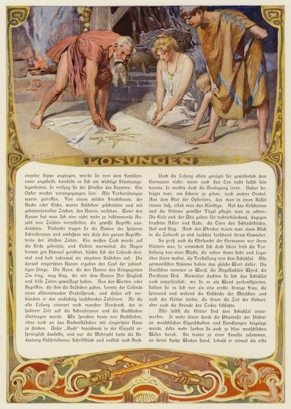 Lendo as runas (lito colorido) de Carl Emil Doepler