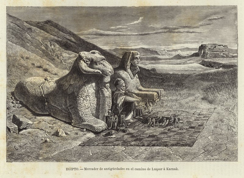Antigo comerciante na estrada de Luxor para Karnak de Carl Friedrich Heinrich Werner