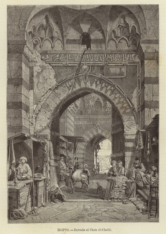 Egito - entrada para Khan el-Khalili de Carl Friedrich Heinrich Werner