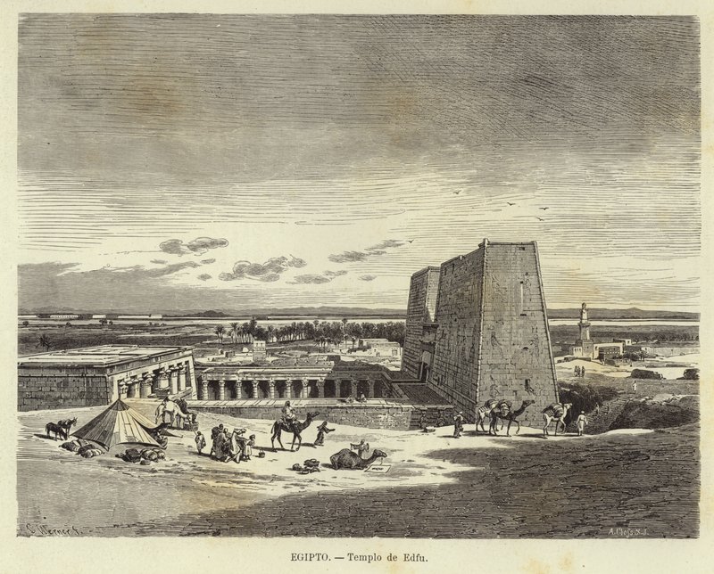 Egito - Templo de Edfu de Carl Friedrich Heinrich Werner