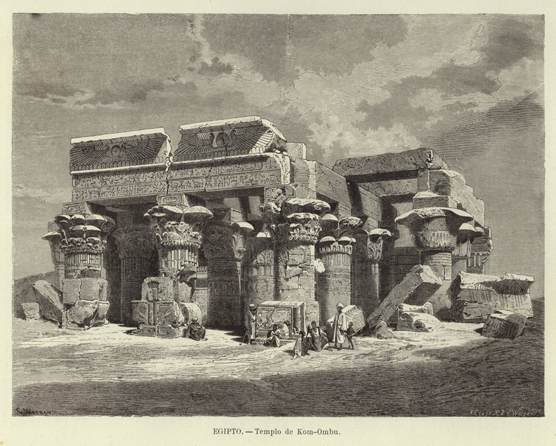 Egito - templo de Kom Ombo de Carl Friedrich Heinrich Werner