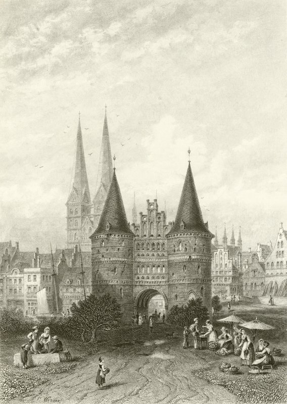 O, holstein, portão, lubeck de Carl Friedrich Heinrich Werner