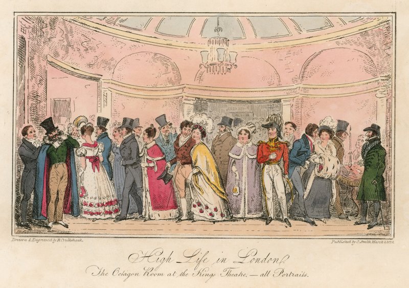 High Life of London: O Quarto Octagon no Kings Theatre de Carl Georg Adolph Hasenpflug