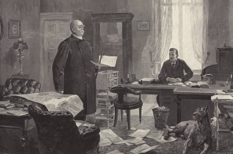 Bismarck Ditando as Suas Memórias (gravura) de Carl Ludwig Friedrich Becker
