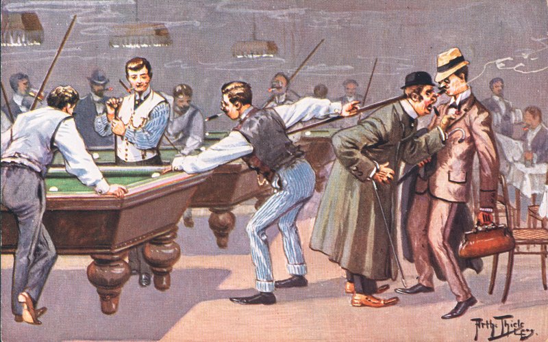 Jogar bilhar (cor litho) de Carl Robert Arthur Thiele