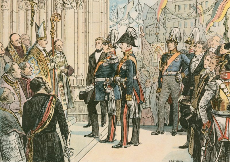 Frederico Guilherme IV, rei da Prússia (1795 -1861), na catedral de Colônia, em 1848 de Carl Rohling