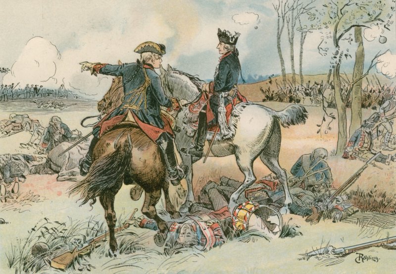 Frederico, o Grande, na Batalha de Kolin, em 1757 de Carl Rohling
