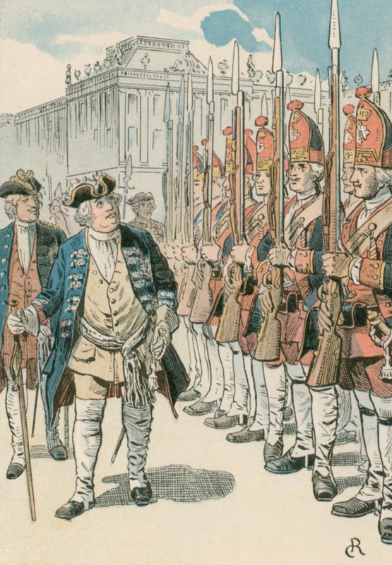 Friedrich Wilhelm I (1657-1713) com o Long Guy de Carl Rohling