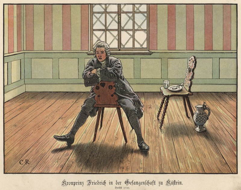 O príncipe herdeiro Frederico da Prússia, preso em Kustrin, 1730 de Carl Röchling