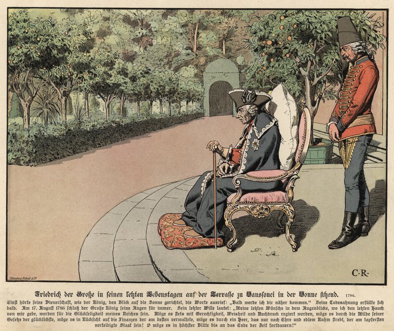Frederico, o Grande da Prússia, na velhice de Carl Röchling