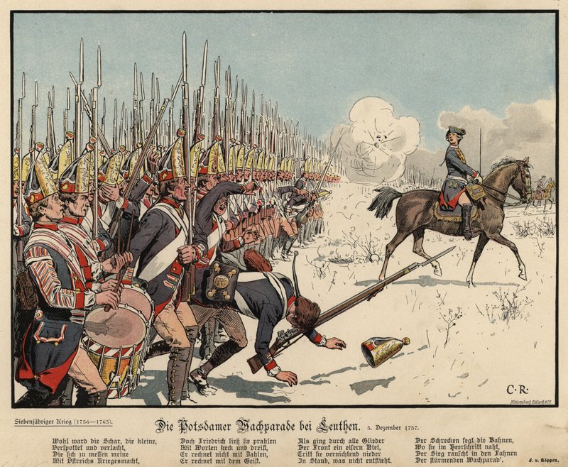 Infantaria Prussiana na Batalha de Leuthen de Carl Röchling