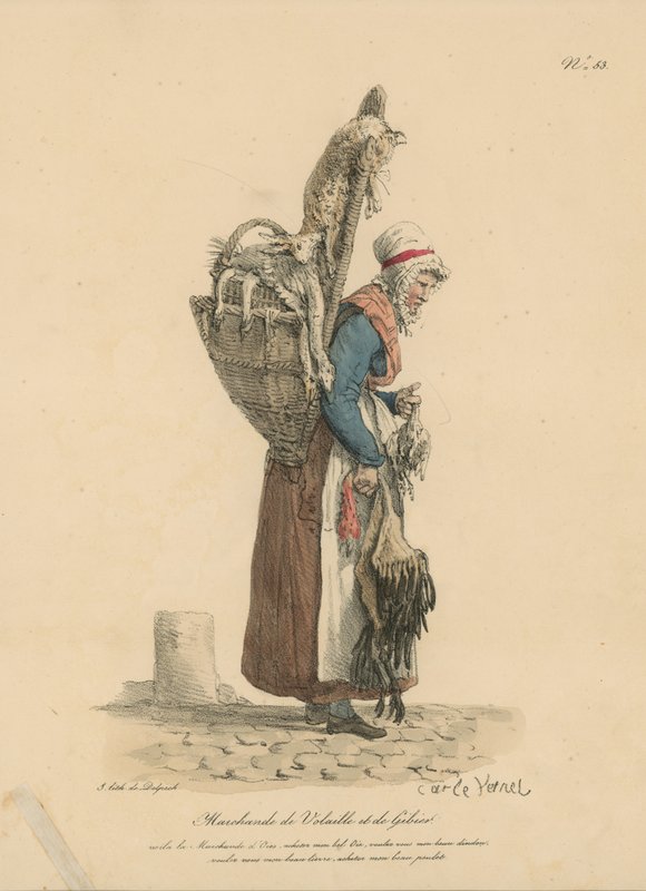 Comerciante de aves e caça de Carle Vernet