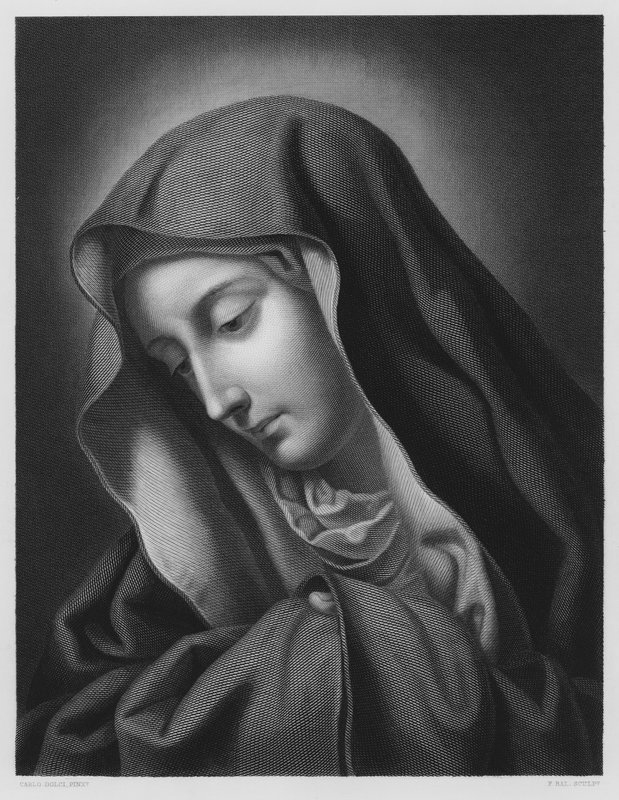A Madonna, da foto da Coleção Real (gravura) de Carlo (after) Dolci