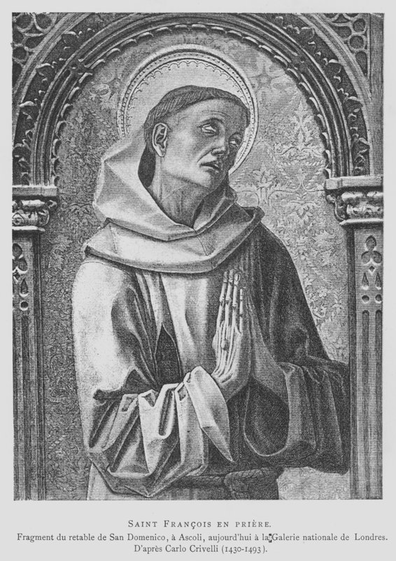 São Francisco de Assis orando (litho) de Carlo Crivelli