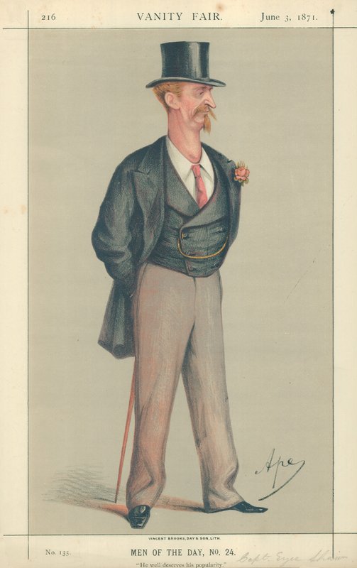 Capitão Eyre Shaw, Ele bem merece sua popularidade, 3 de junho de 1871, cartoon Vanity Fair de Carlo Pellegrini
