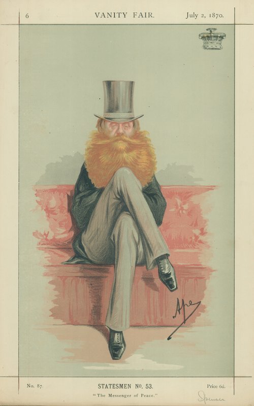 Earl Spencer, O Mensageiro da Paz, 2 de julho de 1870, desenho animado da Vanity Fair de Carlo Pellegrini
