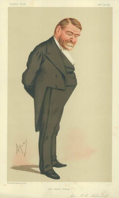General Robert Cumming Schenck, EUA, 23 de janeiro de 1875, desenho animado da Vanity Fair de Carlo Pellegrini