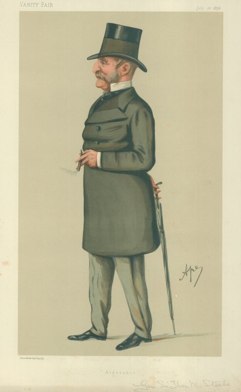General Sir Thomas Montagu Steele, Aldershot, 20 de julho de 1878, desenho animado da Vanity Fair de Carlo Pellegrini