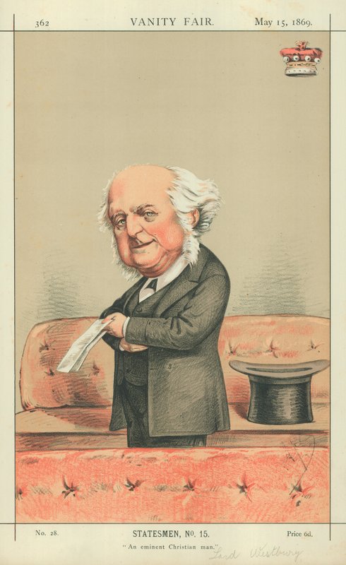 Lord Westbury, Um eminente homem cristão, 15 de maio de 1869, desenho animado da Vanity Fair de Carlo Pellegrini