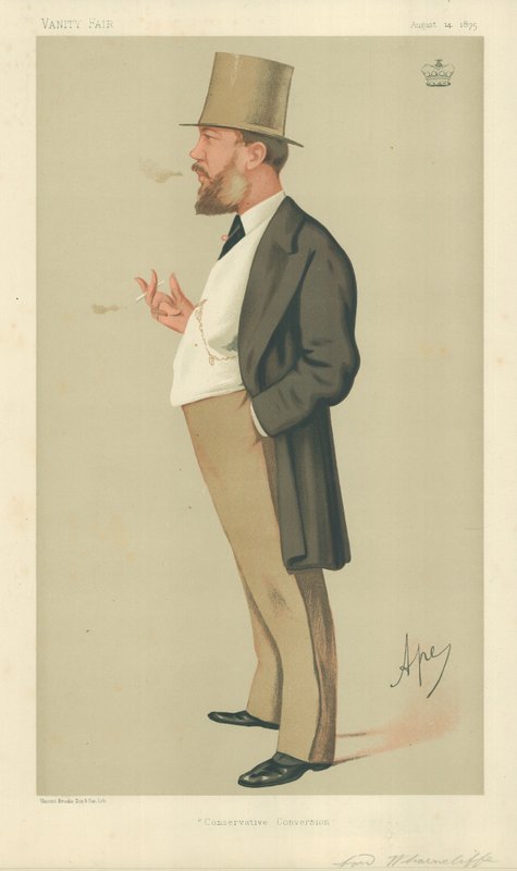 Lord Wharncliffe, Conservative Conversion, 14 de agosto de 1875, desenho animado da Vanity Fair de Carlo Pellegrini