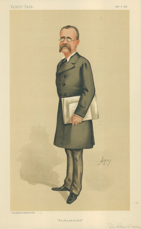 Major-General Sir Charles Warren, Bechuanaland, 6 de fevereiro de 1886, desenho animado da Vanity Fair de Carlo Pellegrini