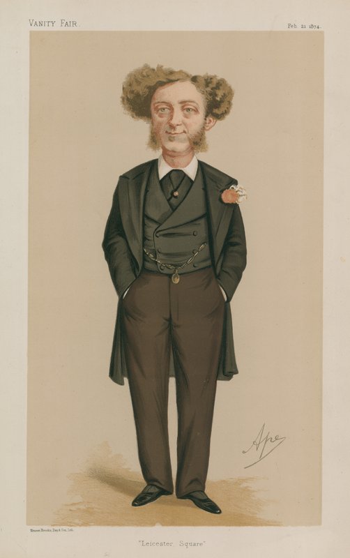 Sr. Albert Grant MP; Praça Leicester; 21 de fevereiro de 1874; Feira da Vaidade; desenho animado de Carlo Pellegrini