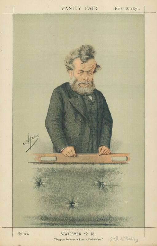 Sr. George Hammond Whalley, O Grande Crente do Catolicismo Romano, 18 de fevereiro de 1871, desenho animado da Vanity Fair de Carlo Pellegrini