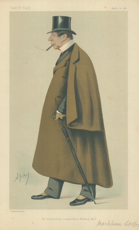 Sr. Markham Spofforth, Ele inventou o Conservative Working Man, 20 de março de 1880, cartoon da Vanity Fair de Carlo Pellegrini