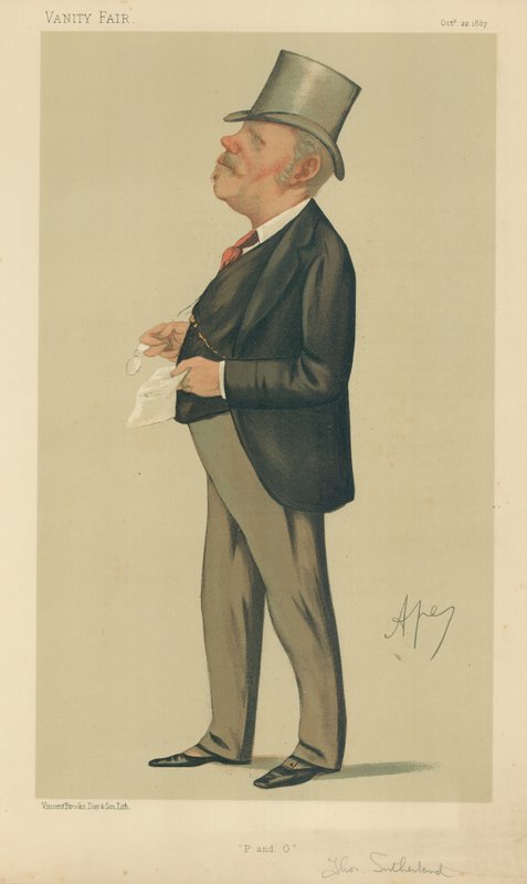 Thomas Sutherland, P e O, 22 de outubro de 1887, desenho animado da Vanity Fair de Carlo Pellegrini