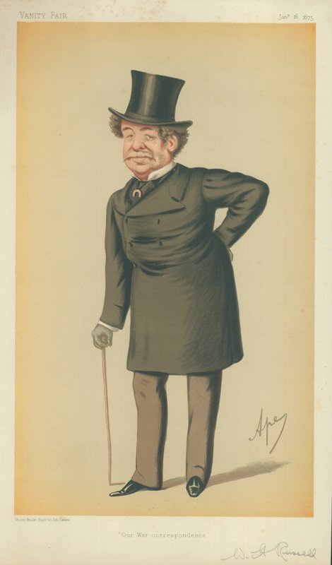 Sr. William Howard Russell, nossa correspondência de guerra, 16 de janeiro de 1875, desenho animado da Vanity Fair de Carlo Pellegrini