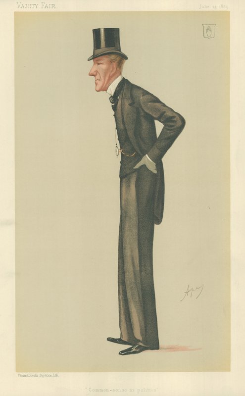 Sir Edward Robert Sullivan, senso comum na política, 13 de junho de 1885, desenho animado da Vanity Fair de Carlo Pellegrini